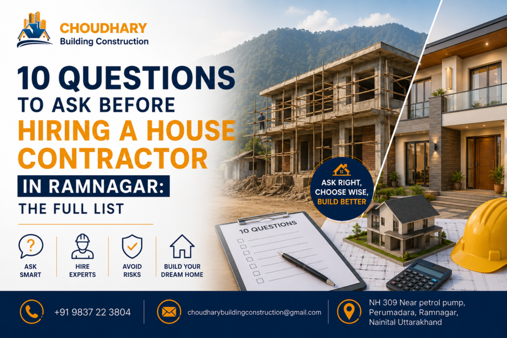 10 questions to ask before hiring a house contractor in ramnagar