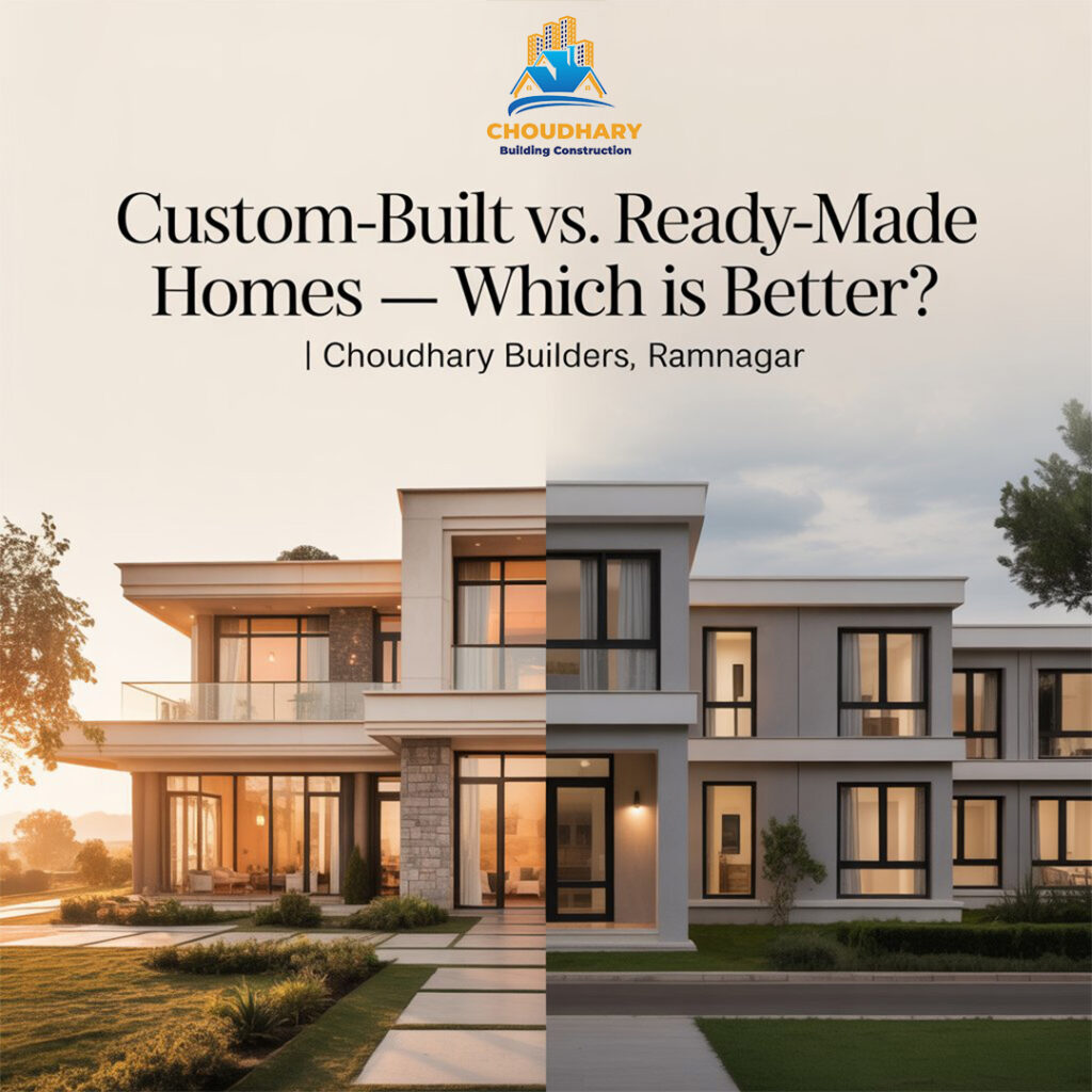 Custom-Built vs Ready-Made Homes — Which Is Better? | Choudhary Builders, Ramnagar