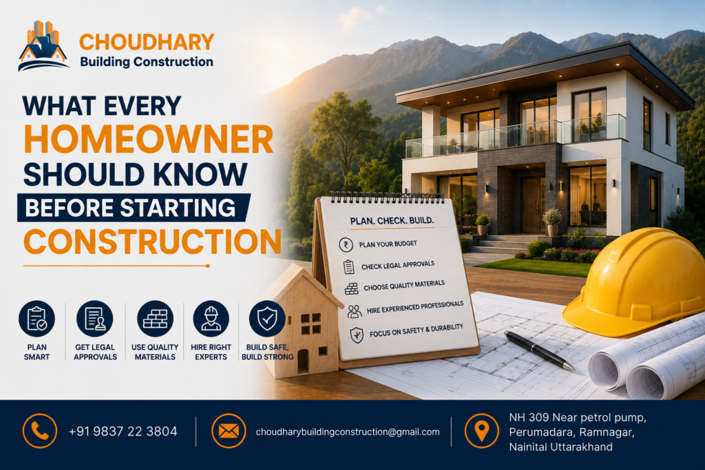 What Every Homeowner Should Know Before Starting Construction