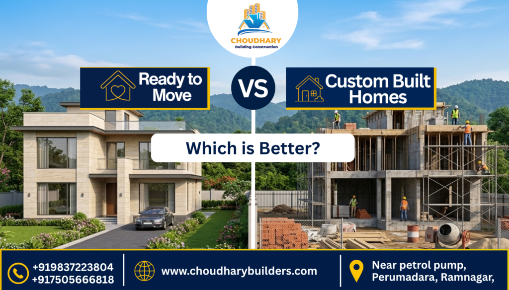 Custom Built Homes vs Ready-to-Move Homes featured image comparison for homebuyers