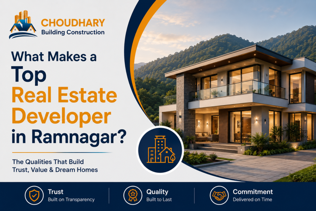 Qualities that make a top real estate developer in Ramnagar for quality home construction