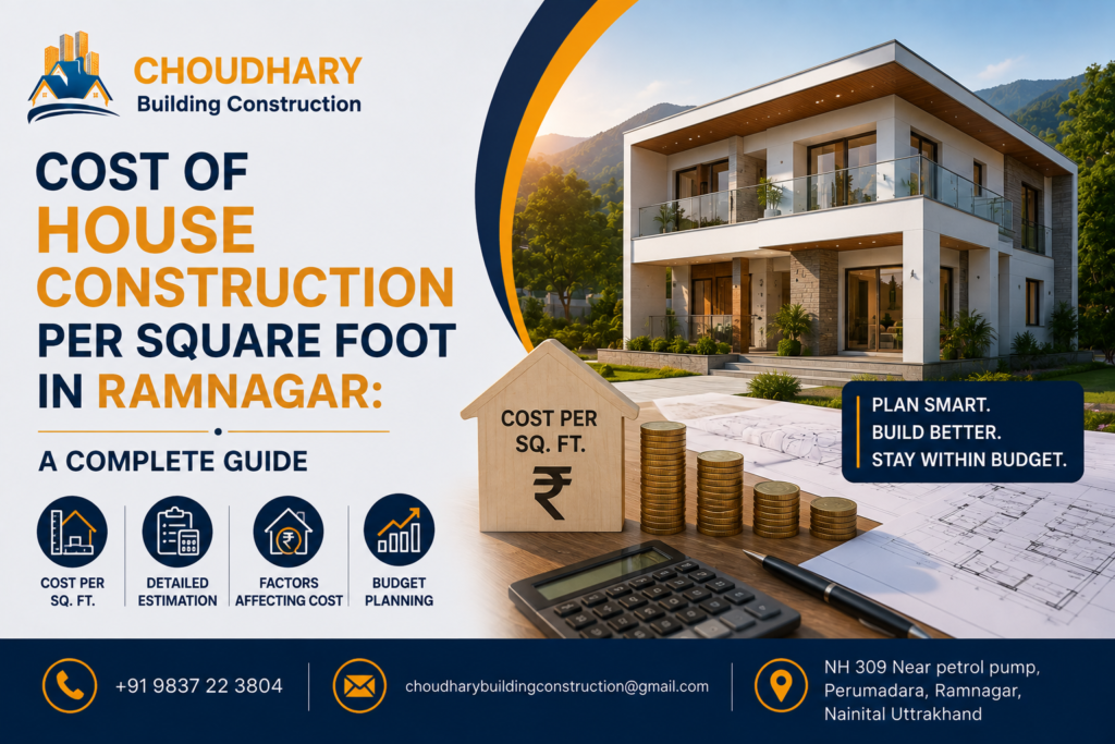 Cost of House Construction Per Square Foot in Ramnagar: A Complete Guide